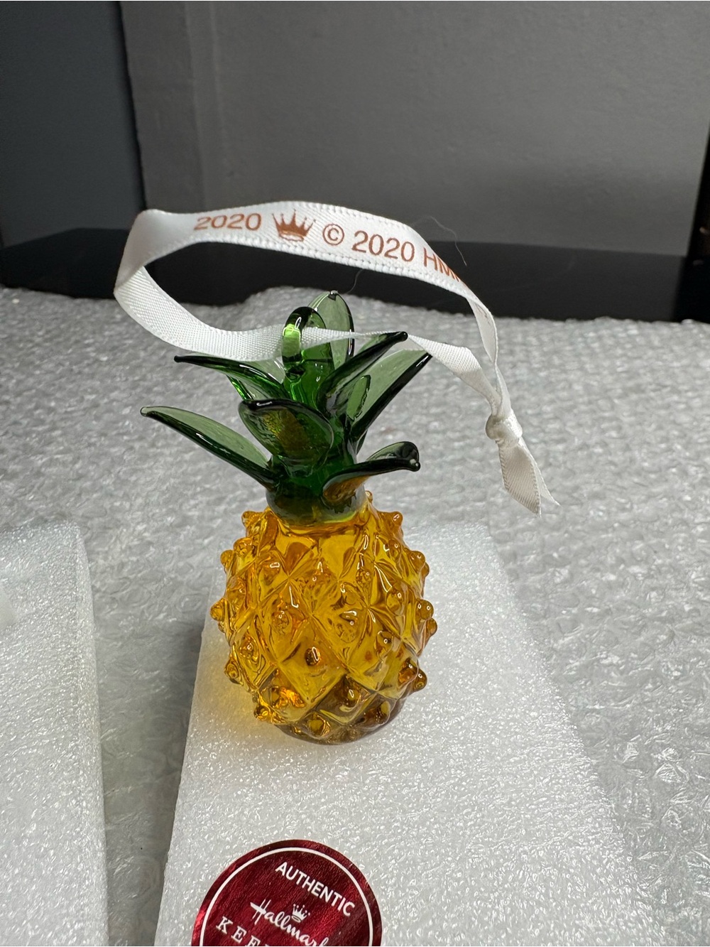 Hallmark  Ornament Sweet  Welcome Glass Pineapple